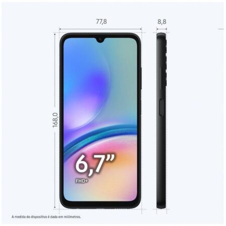 Smartphone Samsung Galaxy A06 128GB 4GB RAM Azul Escuro 6,7" Câm. Dupla + Selfie 8MP