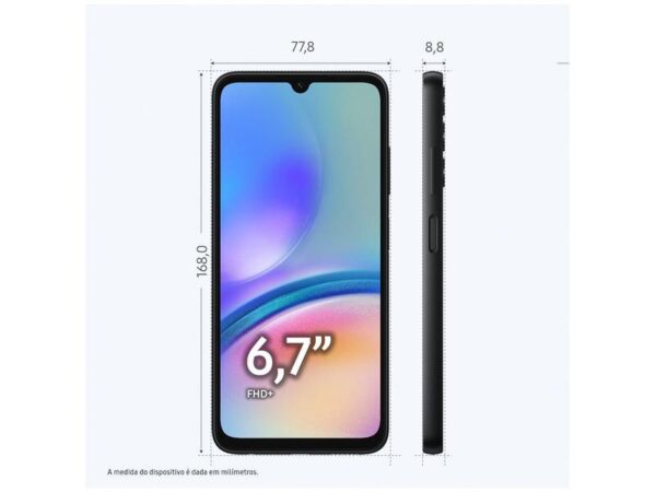 Smartphone Samsung Galaxy A06 128GB 4GB RAM Azul Escuro 6,7" Câm. Dupla + Selfie 8MP