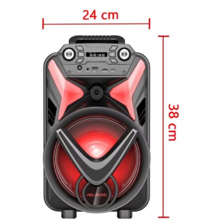 Caixa Som Bateria 340W Rms Bluetooth Microfone Portátil Fm Usb V8 Power Bivolt VibeSound Vs002